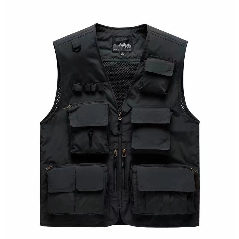 Volunteer Emergency Rescue Vest Custom Printed Logo Overalls Multi-Pocket Vest Outdoor Video Service - Image 1