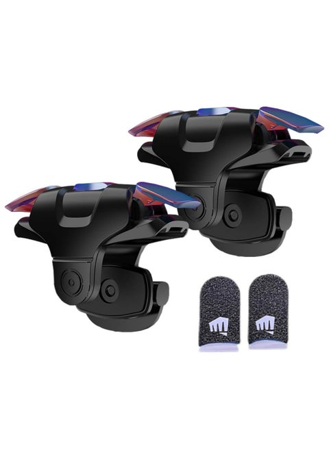 Mobile Triggers,Mobile Game Controller, Game Trigger for PUBG/Fortnite/Call of Duty,Shooter Sensitive Controller Joysticks Aim & Fire Trigger for iPhone and Android Phone(1 Pair of Controllers And 1 Pair of Finger Sleeves)