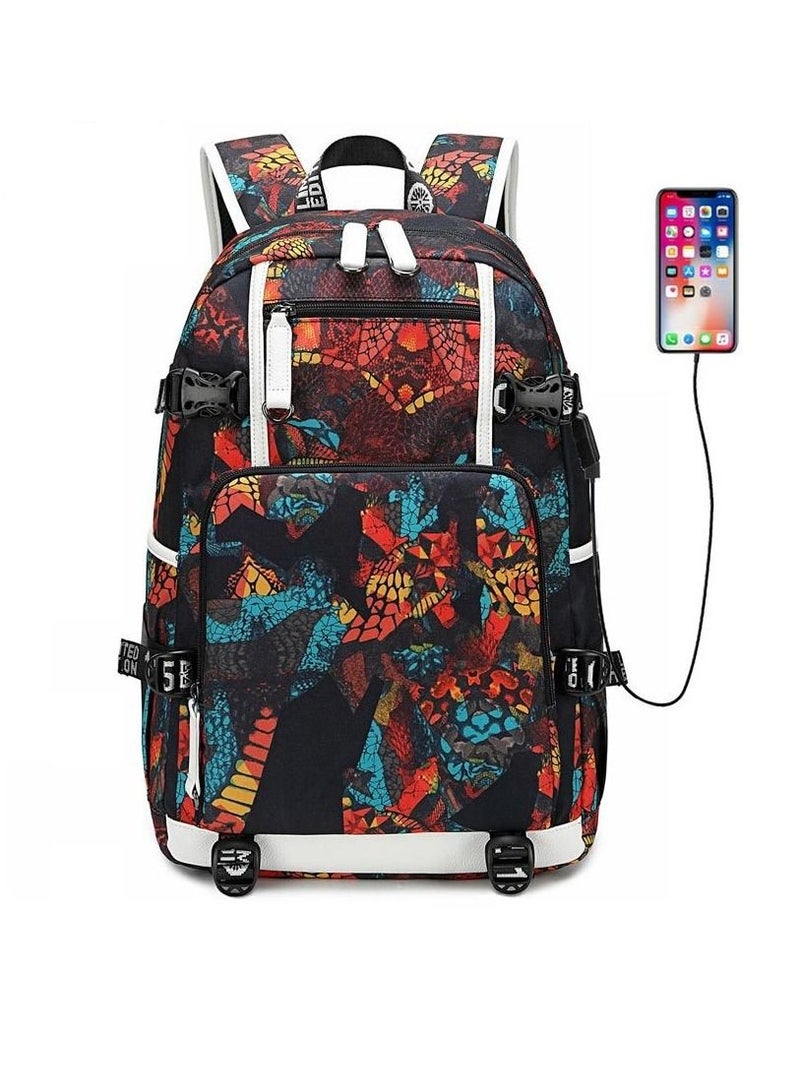 Aolida 1-Piece Men's Korean Version Laptop Backpacks Minimalist Middle School Student Backpack Heat Transfer Printed Casual Backpack - Image 1