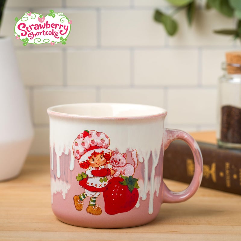 Silver Buffalo Strawberry Shortcake Drip Effect Ceramic Camper Mug with High Gloss Treatment, 20 Ounces - Image 5