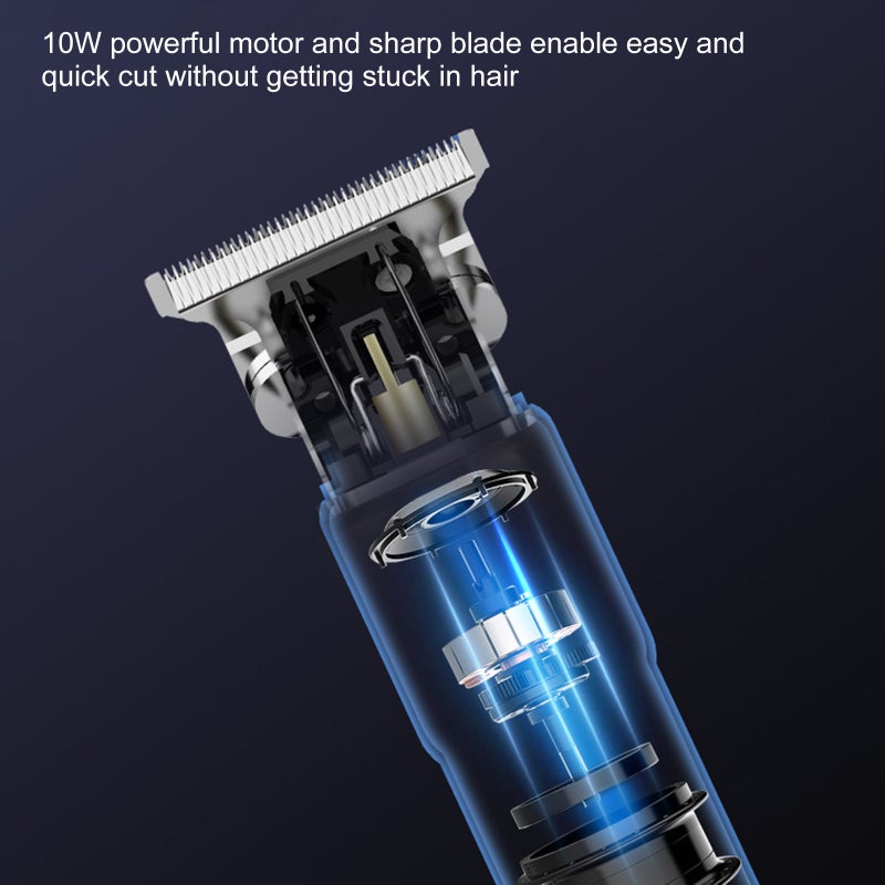 Electric Hair Clipper: 10W Powerful Motor, IPX4 Waterproof, USB Charging, Lightweight Ergonomic Design - LCD Power Display, Full Metal Grey Body Hair Trimmer for Home Barber Shop, Beginners, Professio - Image 2