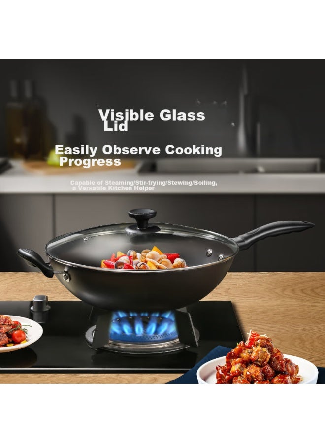 Supor Wok, Iron Pan, Cast Iron Traditional Iron Pan, Household Use, Uncoated Stir-fry Pan, Compatible With Gas And Induction Cooktops, Fc34e21 - Image 5