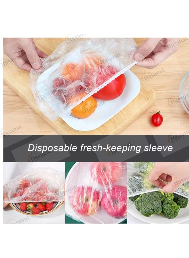 HASANAT ESSENTIALS أغطية طعام بلاستيكية قابلة للتصرف 100 قطعة - Image 5