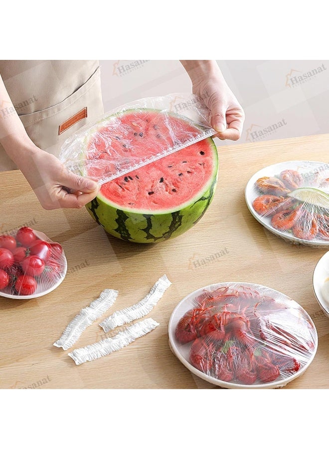 HASANAT ESSENTIALS أغطية طعام بلاستيكية قابلة للتصرف 100 قطعة - Image 4