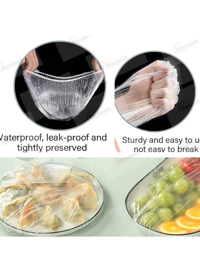 HASANAT ESSENTIALS أغطية طعام بلاستيكية قابلة للتصرف 100 قطعة - Image 3