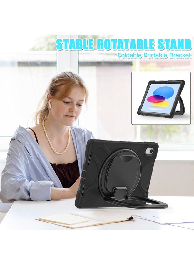 Rock Pow Case for iPad (A16) 11th 11 inch 2025 Gen iPad 11 Case/Case For iPad 10th Gen Case 2022 iPad 10 Case Upgraded Grade Heavy Duty Silicone with Pencil Holder 360 Degree Rotating Stand Handle Cover for 11" iPad 11th 2025/10.9"iPad 10th Gen 2022 - Image 4