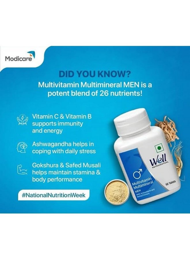 Modicare Well Nutraceutical Multivitamin Multimineral for Men, 60 Tablets, - Image 2