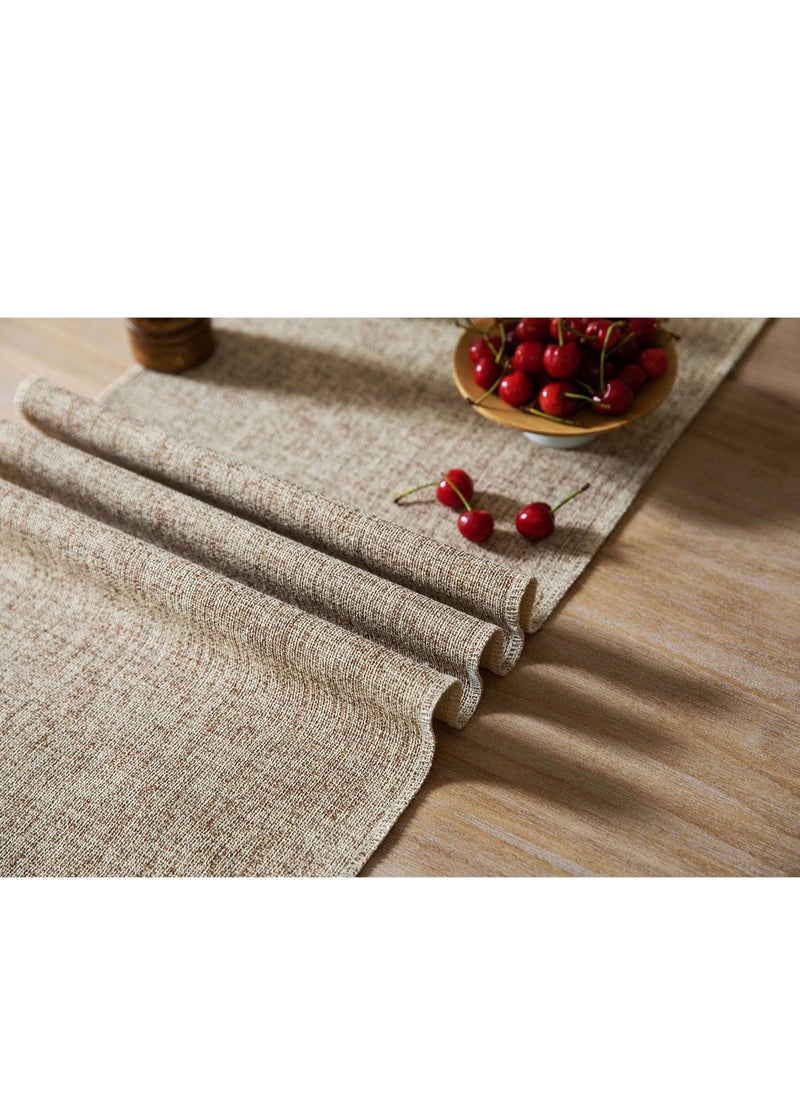 Arabest Rustic Table Runner with Handmade Tassels, Brown Burlap Style Farmhouse Table Runners, Long Woven Dining Table Runner for Party Holiday Daily Use  - Image 5