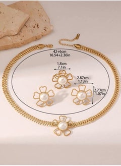 Gold Plated Stainless Steel Women's Necklace and Ring And Earrings Accessories Set - pzsku/Z98E83EB1208F7D1830F8Z/45/_/1720224136/ec2c1b6e-5882-4270-8635-734a16242de5