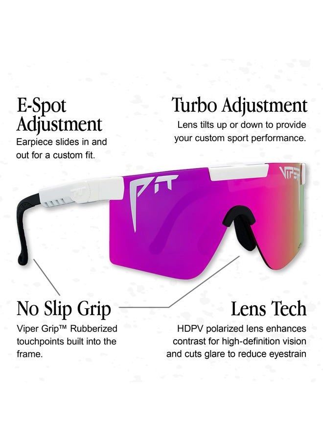 Pit Viper Sunglasses I The Original 2.0 I Wide Fit I HDPV Polarized Lens, Indestructible Frame I Turbo Adjustable for Perfect Fit I Micro Fiber Bag & Retainer Straps I Blue Lens, Red Frame - Image 2
