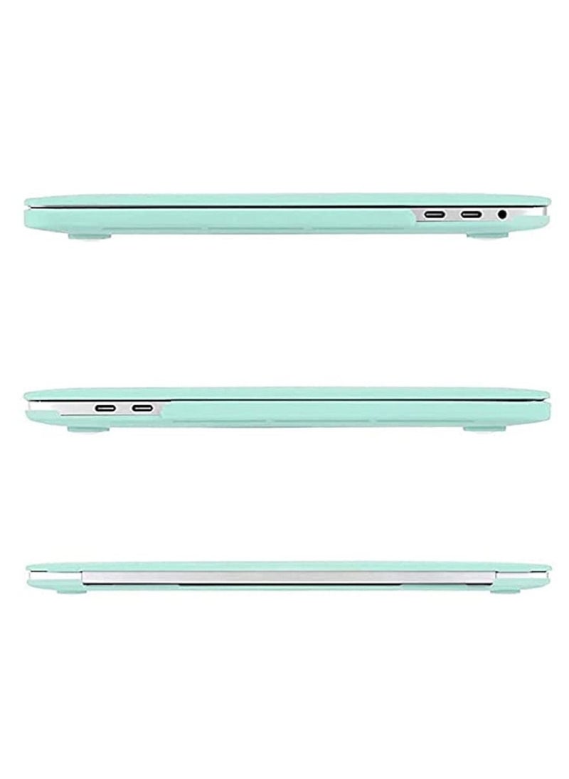 Protective Hard Shell Case UK Layout French Keypad Cover Compatible for MacBook New Pro 13-Inch Model A1706 A1708 A2159 A1989 with touch bar and Touch ID Release 2016 to 2019 Mint Green