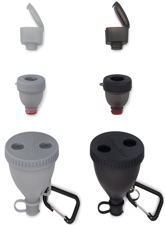 HYDRA CUP HydraCup Protein Powder Funnel [6 Piece] Funnel for Water Bottles, Protein Powder Container to Go with 2 Large Funnels, 2 Small Pre Workout Funnels, 2 Daily Pill Containers - Image 2