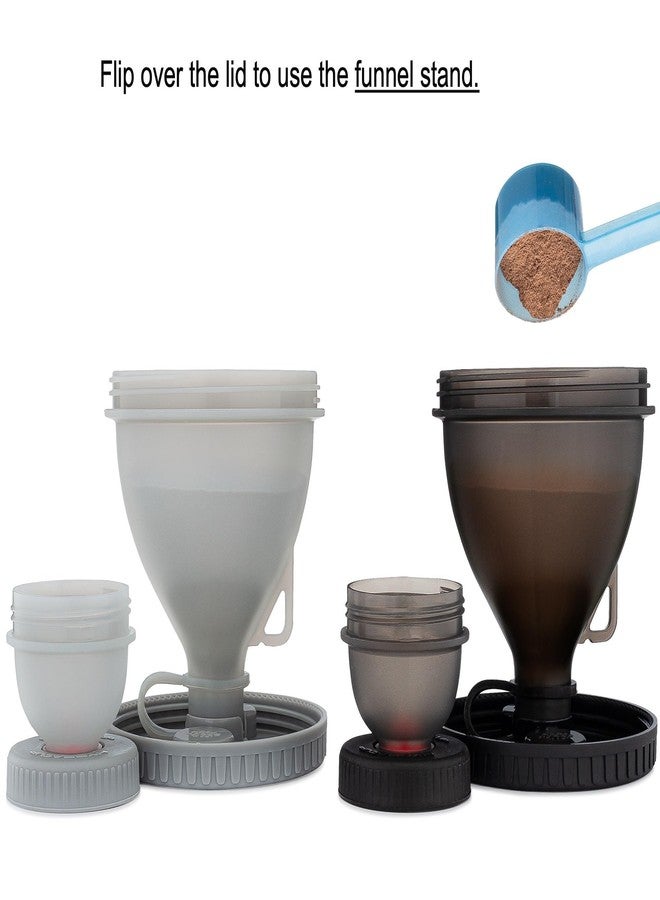 HYDRA CUP HydraCup Protein Powder Funnel [6 Piece] Funnel for Water Bottles, Protein Powder Container to Go with 2 Large Funnels, 2 Small Pre Workout Funnels, 2 Daily Pill Containers - Image 4