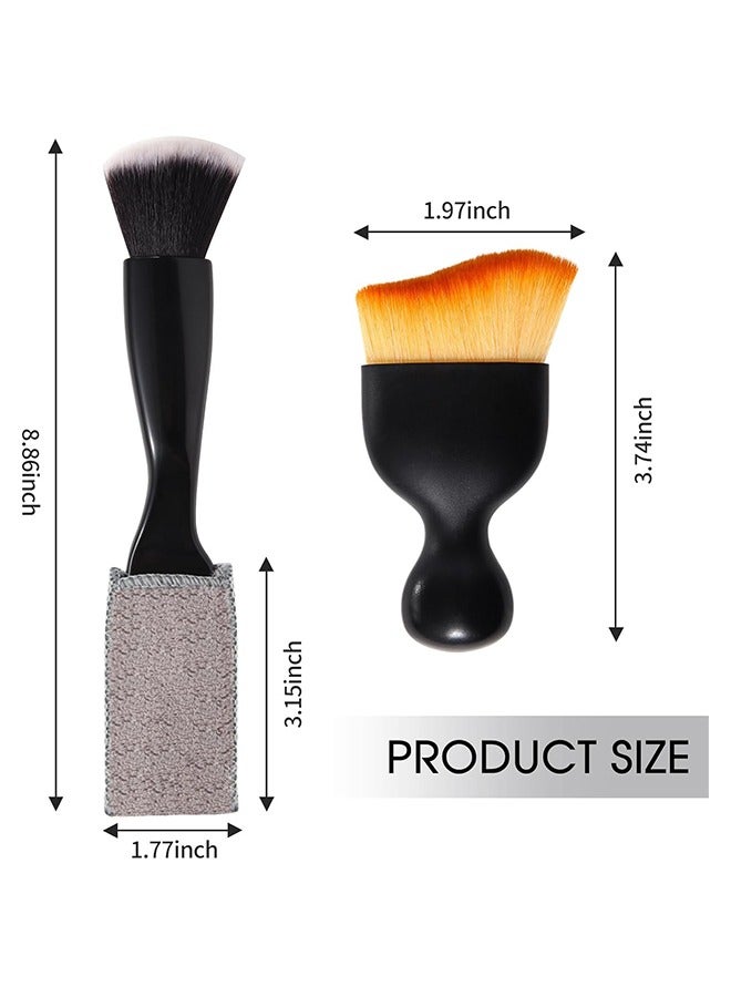 Generic 3 PCS Car Interior Dust Brush, Car Detailing Brush, Car Dash Cleaning Soft Brush, Universal Car Interior Crevice Brush Duster for Cleaning Panels, Air Vent, Dashboard, Leather, Computer Black  - Image 2