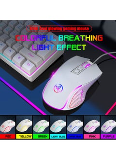 Gaming membrane keyboard pudding keycap wired RGB backlight mechanical feel computer keyboard with Wired Gaming Mouse With Light white - pzsku/Z98E8610220C787401DE9Z/45/_/1721376738/84bb78b9-60c6-4147-ac2c-4e2428426089