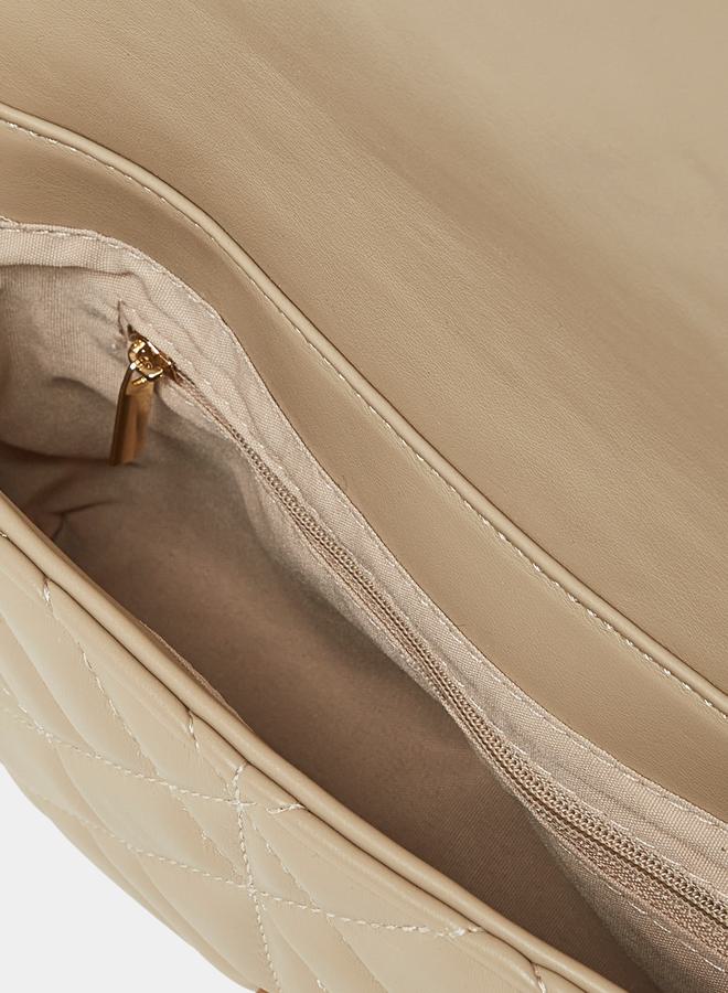 Styli Quilted Clutch Bag with Chain Strap  - Image 4