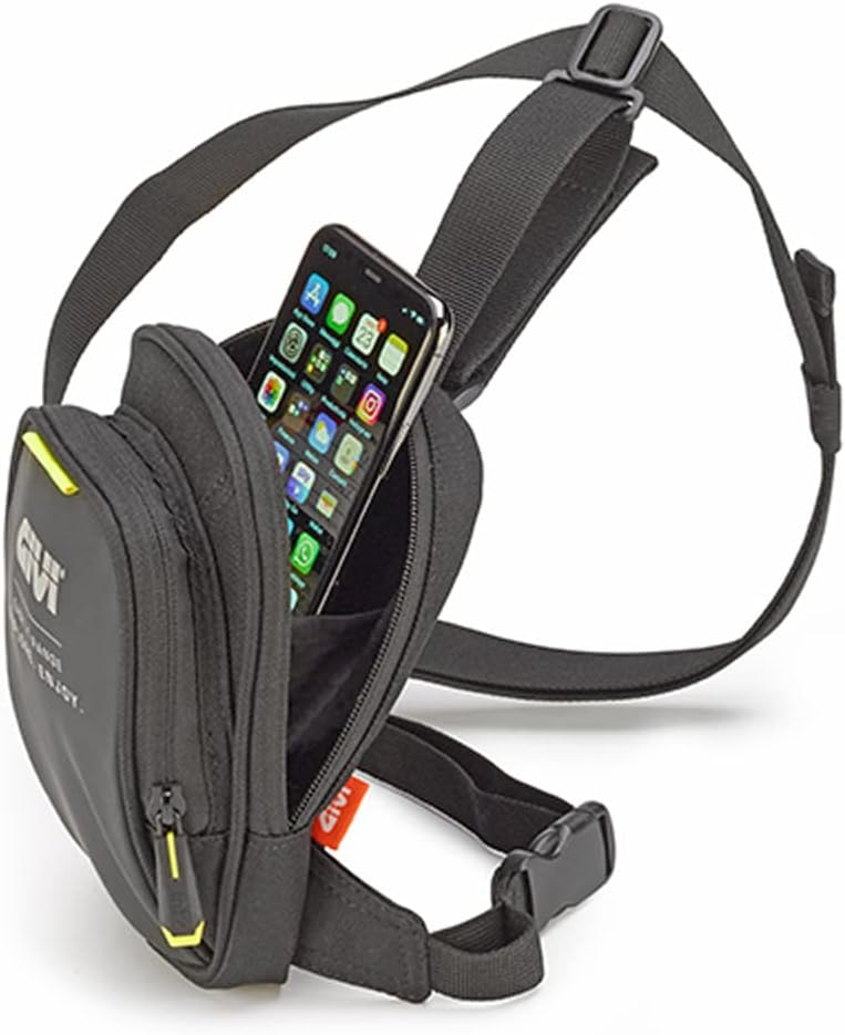 GIVI Black Adjustable Leg Bag with Fluorine Details - Image 3