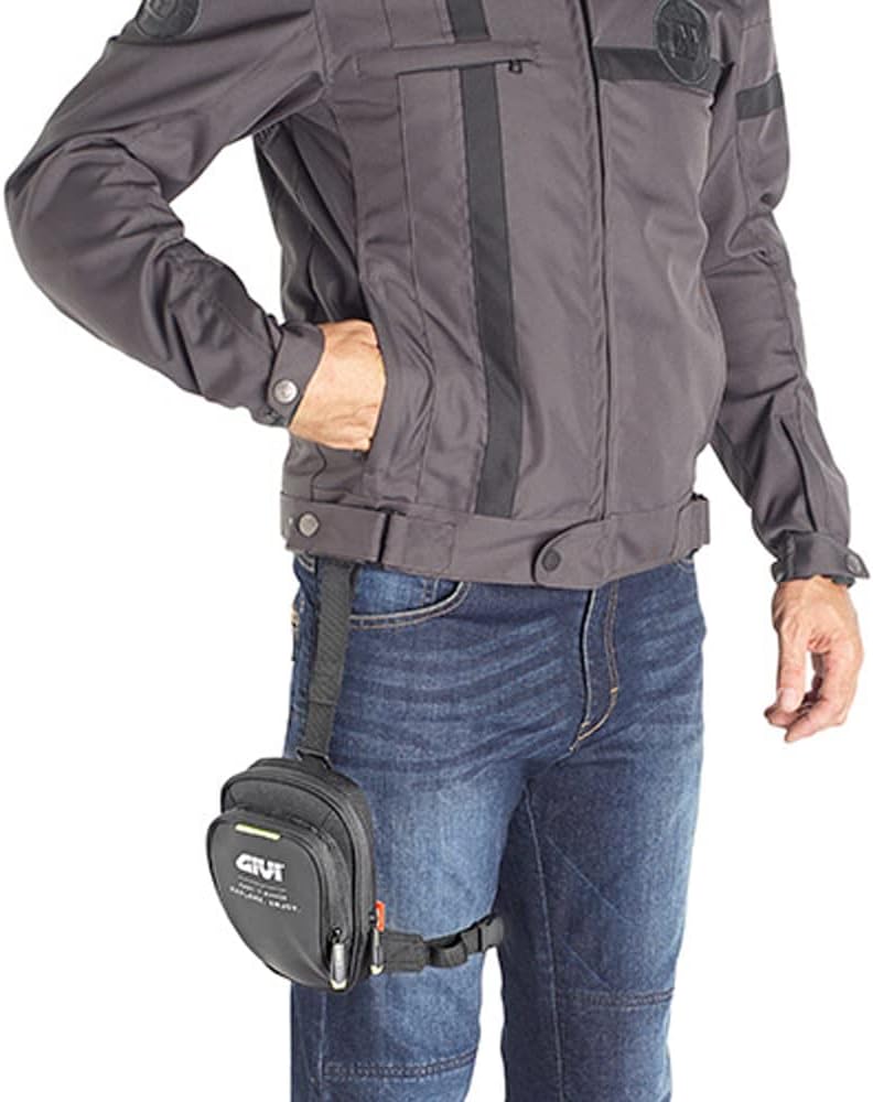 GIVI Black Adjustable Leg Bag with Fluorine Details - Image 2