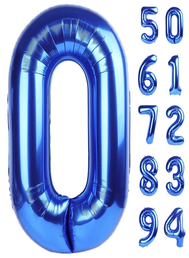 IWERP Navy Blue Number Balloon 40 Inch, 0 Number Balloons, 10 20 30 40 50 Numbers Balloon Birthday Decorations, Blue Party Supplies for Boy Men - Image 1