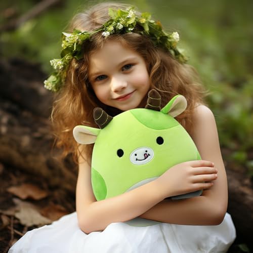 Gudisi Avocado Cow Plush Toy Pillow Cute Stuffed Animal Soft Plushie Doll Gift for Kids Boys Girls Green 8 inch - Image 5