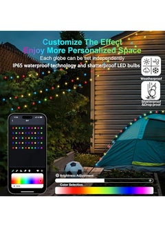 erorex Outdoor String Lights 5M Patio Lights With Dimmable 25 Globe Rgb Led Bulbs Usb Color Changing Hanging Lights With Smart App And Remote Control For Backyard Party Decor  - Image 4