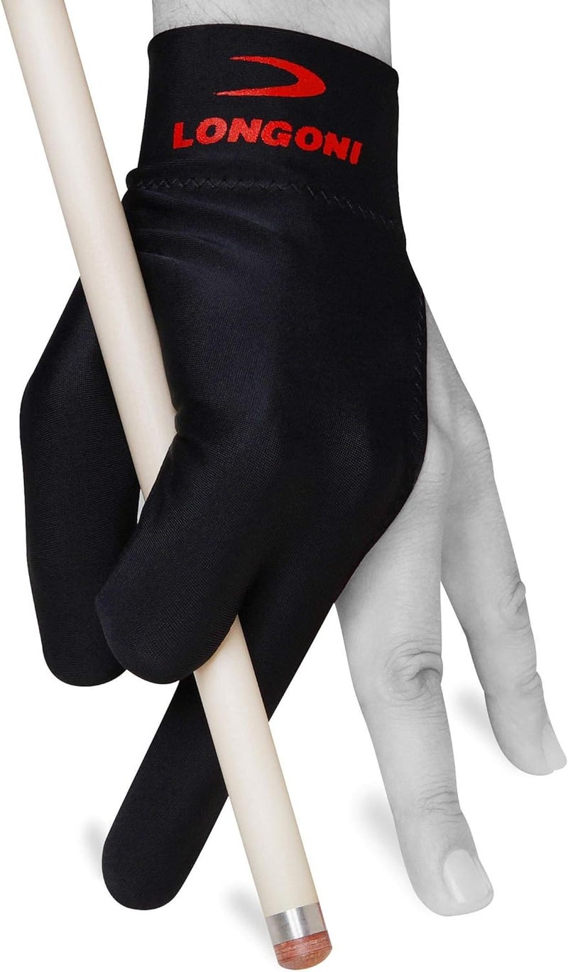 Longoni Billiard Pool CUE Glove - Black - One Size fits All - Image 1