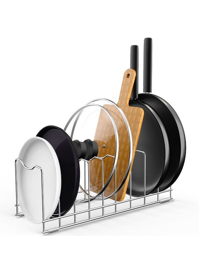 FLSEPAMB Lid Organizer Pot Lid Organizer 10-Tier Pot Lid Rack Holder Suitable for Bakeware Dish Plate, Cutting Boards, Pots & Pans, Serving Trays, Reusable Containers in Cabinet Pantry (1 Pack) - Image 1