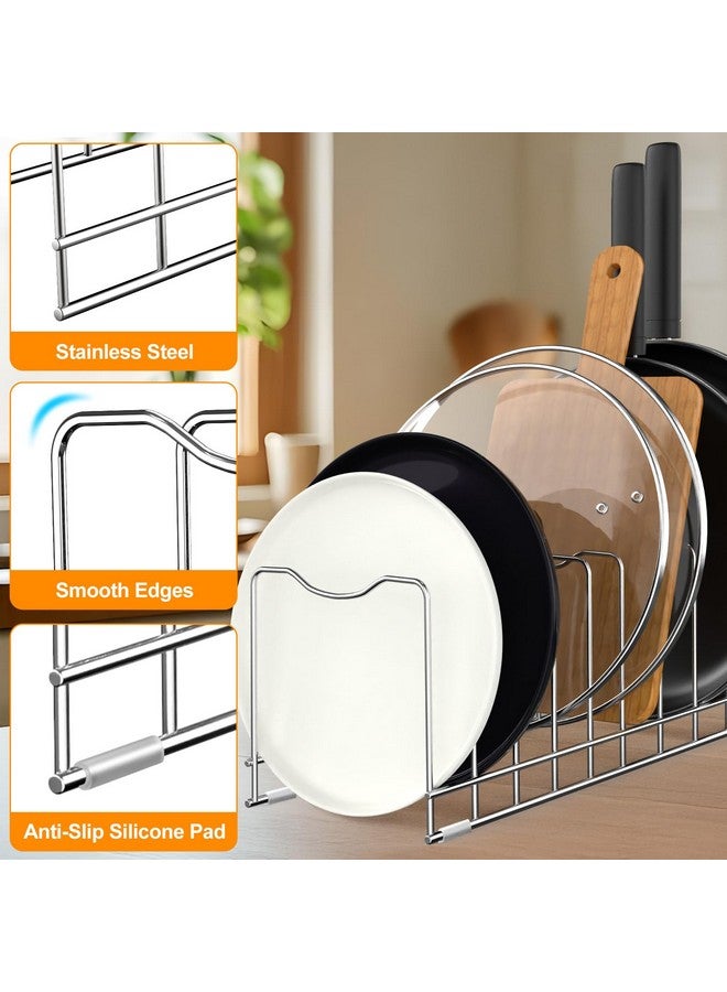 FLSEPAMB Lid Organizer Pot Lid Organizer 10-Tier Pot Lid Rack Holder Suitable for Bakeware Dish Plate, Cutting Boards, Pots & Pans, Serving Trays, Reusable Containers in Cabinet Pantry (1 Pack) - Image 2