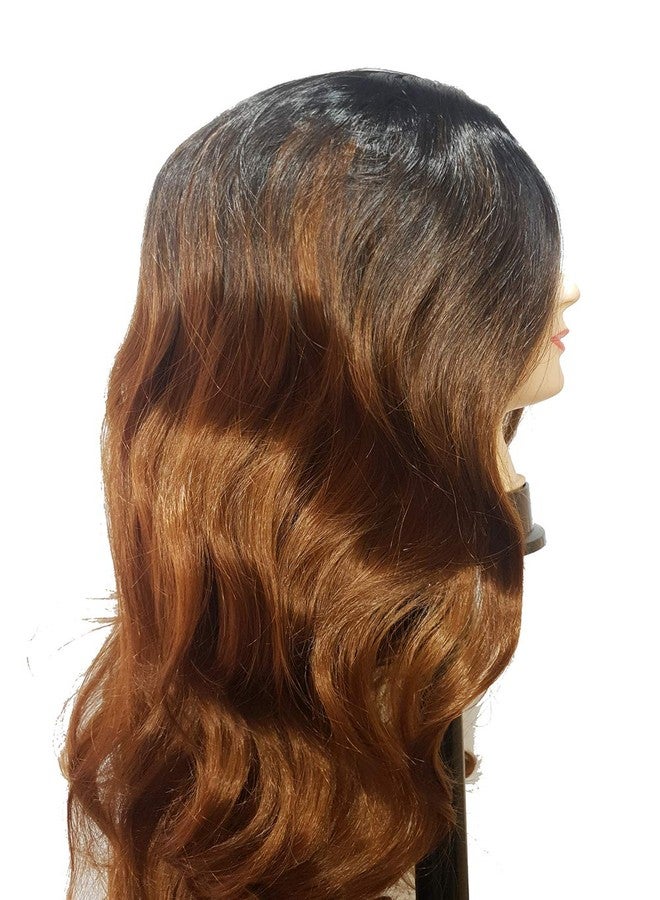 Foreign Holics Long Full Head Long Curly Wavy Hair Wigs For Women Black Golden-28 Inch - Image 3