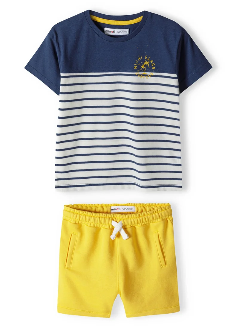 مينوتي Kids Boys  T-Shirt And Fleece Short Set