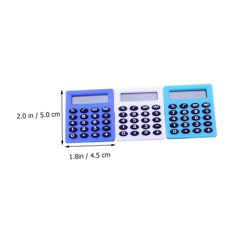 3 Pack Mini Pocket Calculators Portable Arithmetic Counting Tool for Students Office - Image 3