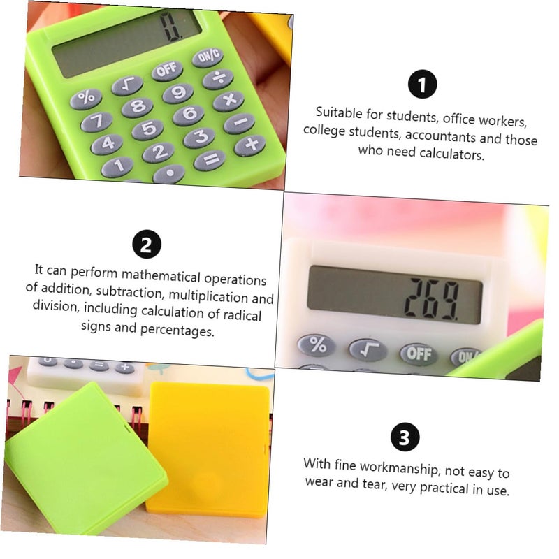 3 Pack Mini Pocket Calculators Portable Arithmetic Counting Tool for Students Office - Image 5