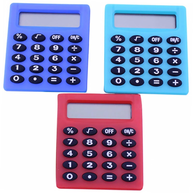 3 Pack Mini Pocket Calculators Portable Arithmetic Counting Tool for Students Office - Image 2