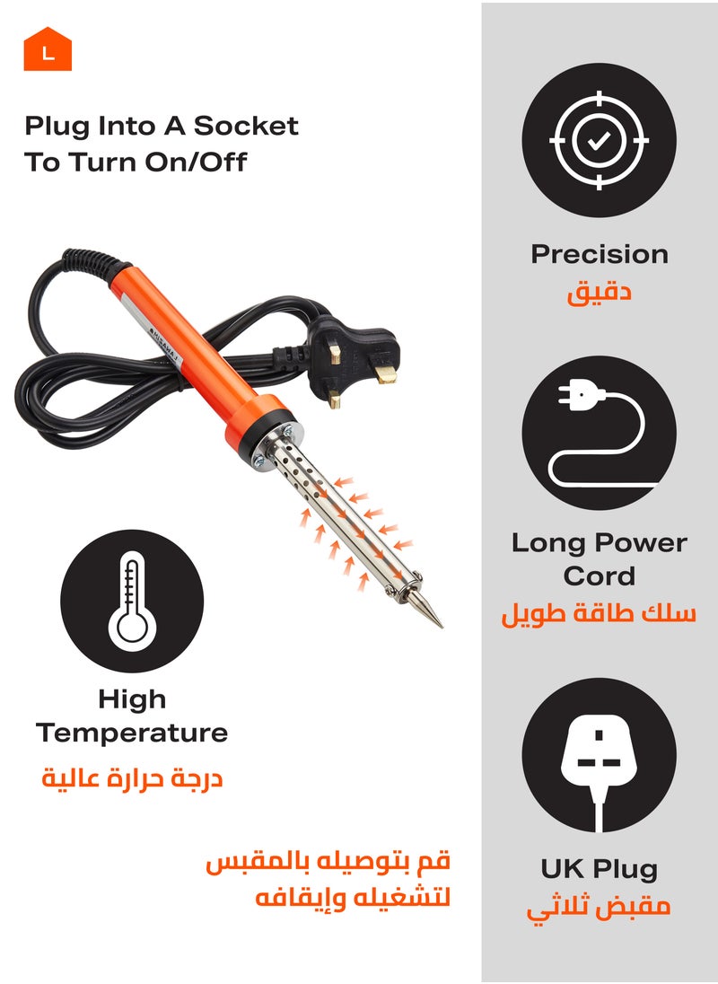 LAWAZIM Electric Soldering Iron - Fine Pointy Tip Quick Heating Lightweight Corded Professional Grade Soldering with BS Uk Plug -Ideal for Electronics Repair DIY Projects Metalwork Arts and Crafts  - Image 3