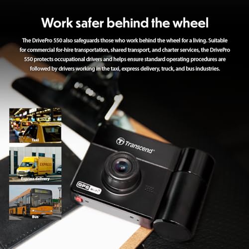 Transcend DrivePro Dash Cam Front and Rear, 2K QHD 1440P+1080P Full HD Car Cam/140°Wide-Angle/180°Rotatable Rear Lens/Night Vision Loop Recording/Head-Up Display/Wi-Fi/GPS GLONASS/ADAS/Support 1TB Max - Image 4