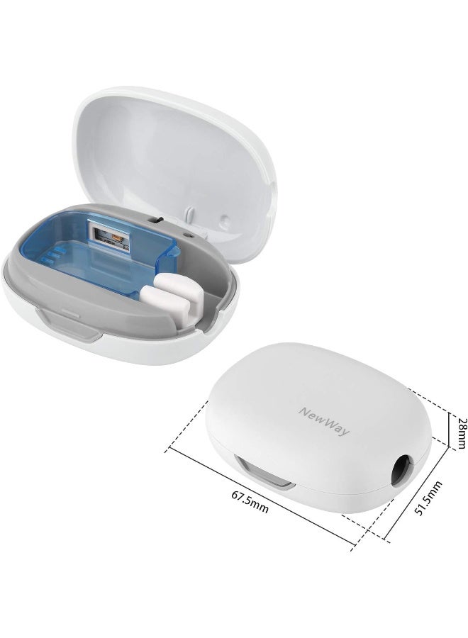 NewWay Mini Toothbrush Cover Rechargeable Travel Toothbrush Case with Holder for Houshold and Traving or Business Trip White - Image 4