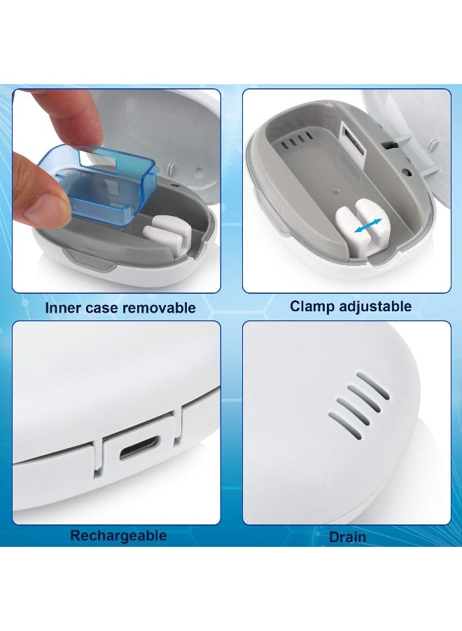 NewWay Mini Toothbrush Cover Rechargeable Travel Toothbrush Case with Holder for Houshold and Traving or Business Trip White - Image 3