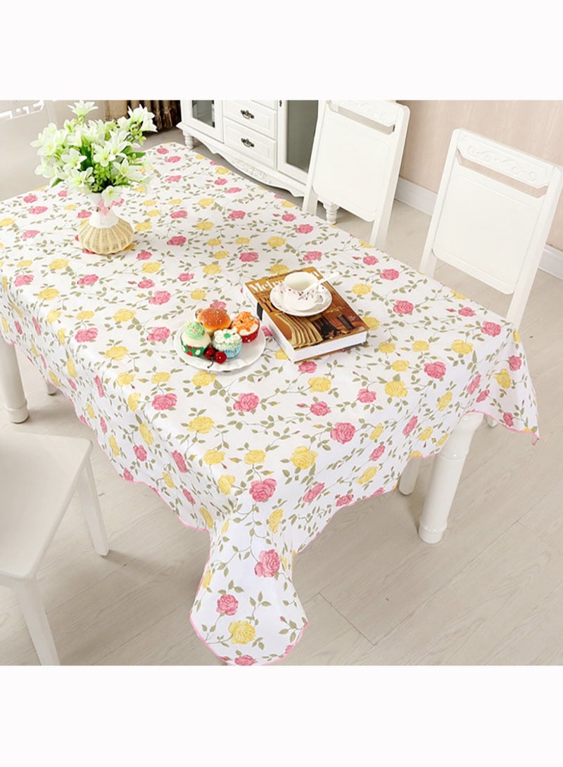 أفاكرافت مستطيل مقاوم للماء الفينيل الجدول القماش، مفرش المائدة البلاستيكية مع دعم الفانيلا، غطاء طاولة قابل للمسح لتناول العشاء، نزهة، داخلي وخارجي، 105x150 سم - Image 1