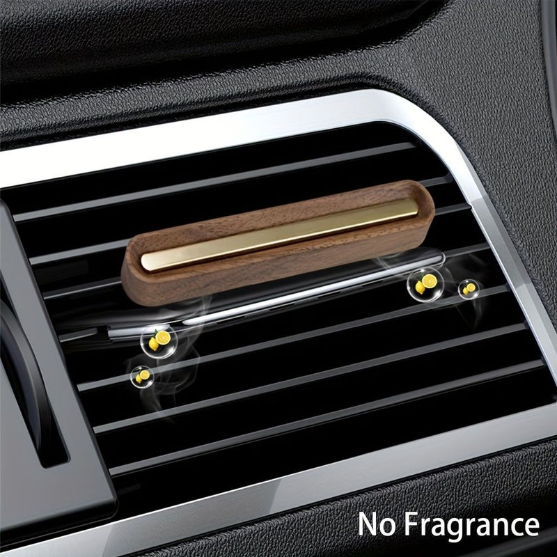 Car Air Conditioner Vent Clip Diffuser With 6 Sponge Rods For Custom Fragrance Insertion Car Decorative Aromatherapy Clip Brown Air Freshener Interior Accessories - Image 1