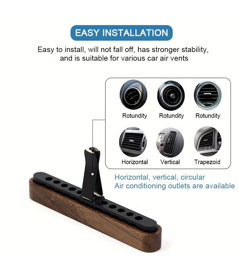 Car Air Conditioner Vent Clip Diffuser With 6 Sponge Rods For Custom Fragrance Insertion Car Decorative Aromatherapy Clip Brown Air Freshener Interior Accessories - Image 4