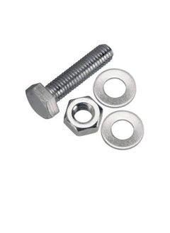 Generic 12 pcs Hex Head Screw Bolts Nuts & Washers Fully Thread GI Plain Finish Bolt Set. (6, 40MM)  - Image 1
