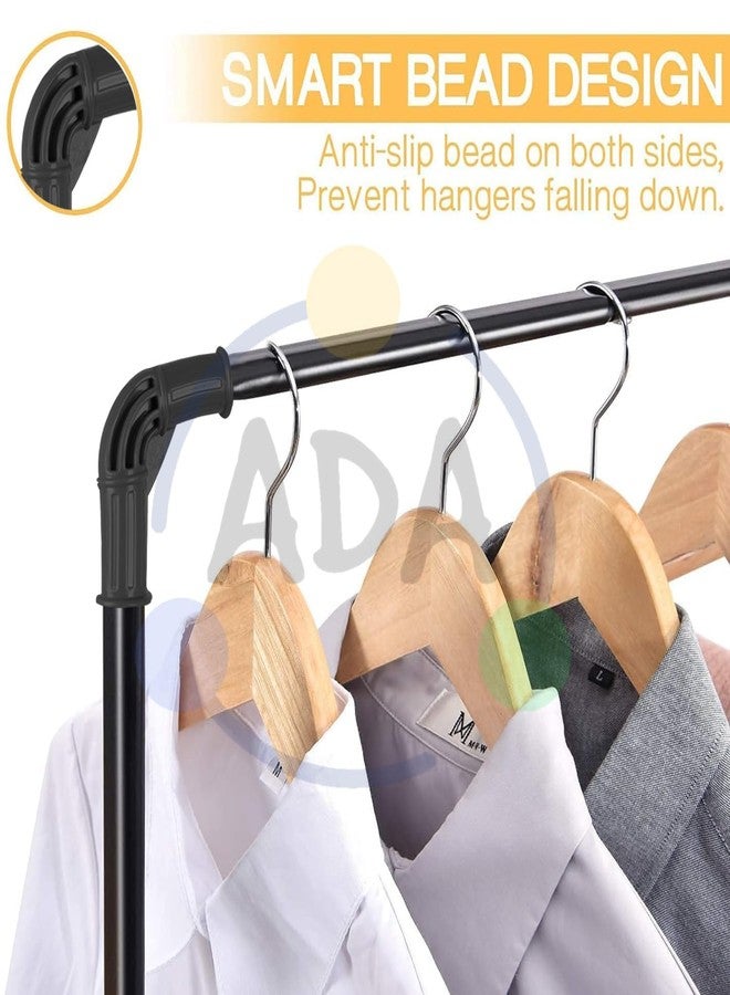Ada Premium Metal Dual Layer Garment Rack On Wheels, Multifunctional Clothes Rail With 10 Side Hooks And 2 Lower Shelves - Black (83 X 31 X 156Cm) - Image 3