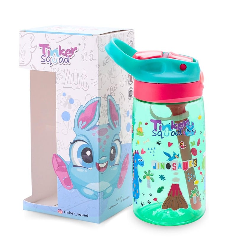 Tinker Squad Dinosaur Tritan Water Bottle for Kids - Sipper for School Girls - Image 1