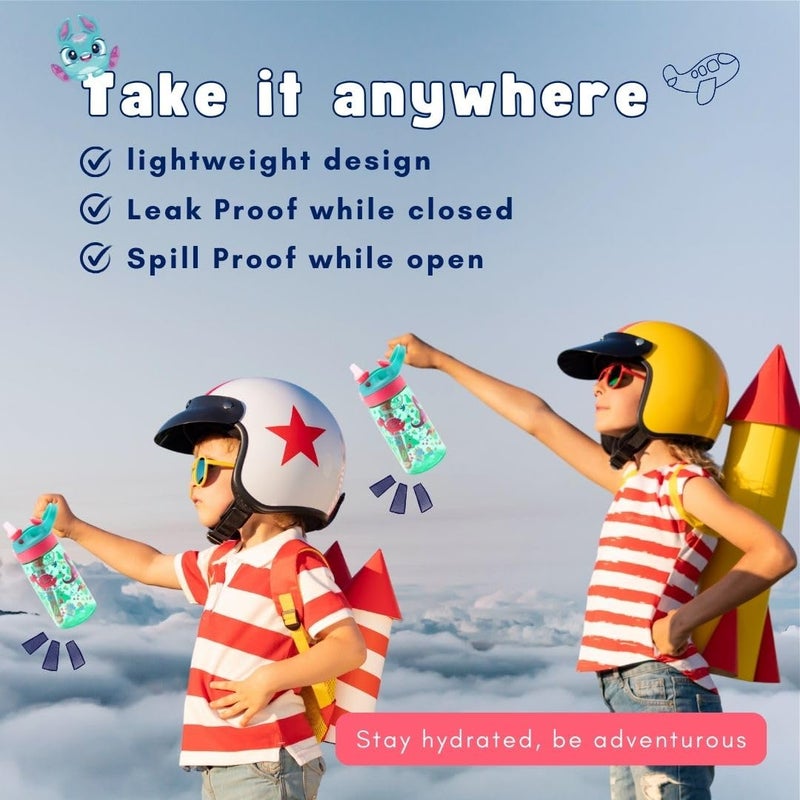 Tinker Squad Dinosaur Tritan Water Bottle for Kids - Sipper for School Girls - Image 3