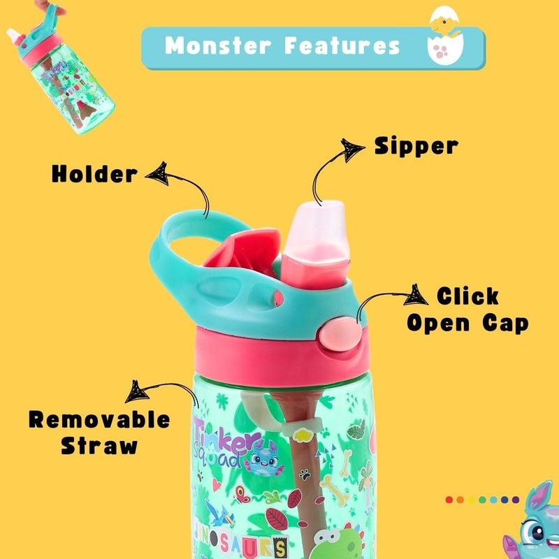 Tinker Squad Dinosaur Tritan Water Bottle for Kids - Sipper for School Girls - Image 5