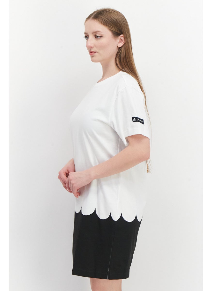 Adidas Women Regular Fit Brand Logo Training Dress, White and Black  - Image 3
