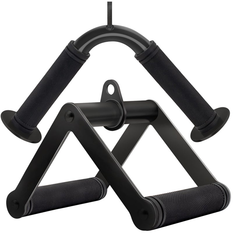 Howffite V Shaped Press Down Bar Cable Machine Attachment Double D Row Handle Landmine Attachments Biceps Triceps Back Muscle Exercise Accessories - Image 1
