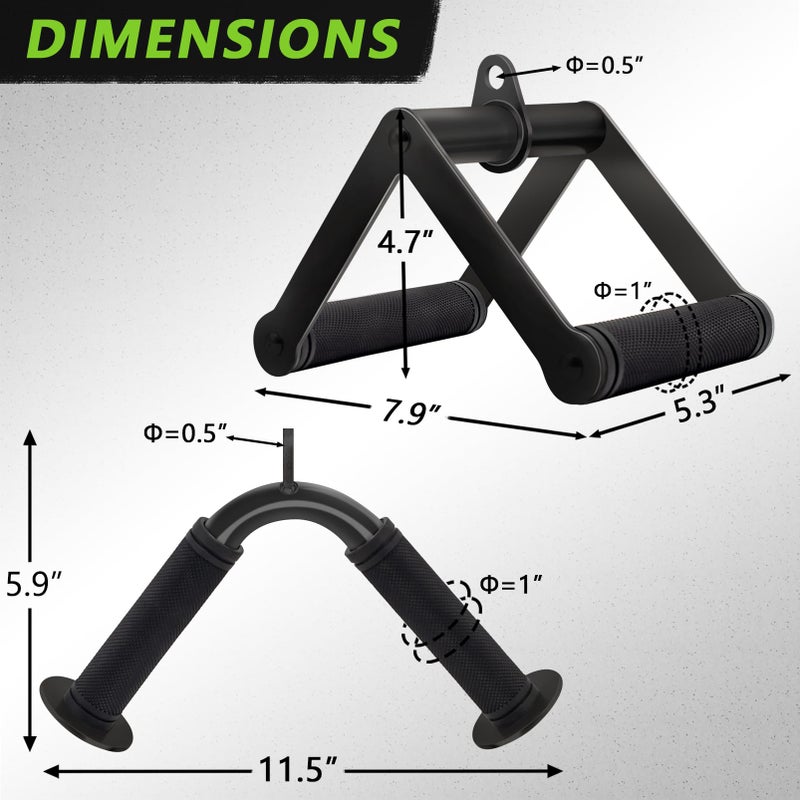 Howffite V Shaped Press Down Bar Cable Machine Attachment Double D Row Handle Landmine Attachments Biceps Triceps Back Muscle Exercise Accessories - Image 2