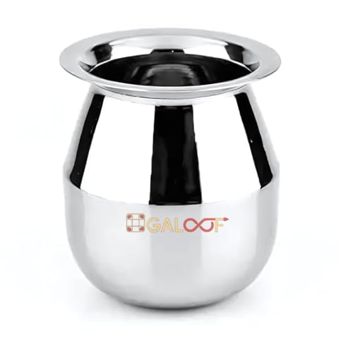GALOOF 500 ml Stainless Steel Long Neck Parsi Lota Glass for Drinking Water and Juice | Traditional Kalash Lota for Pooja - Image 1