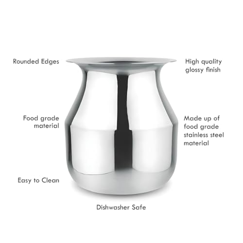 GALOOF 500 ml Stainless Steel Long Neck Parsi Lota Glass for Drinking Water and Juice | Traditional Kalash Lota for Pooja - Image 2